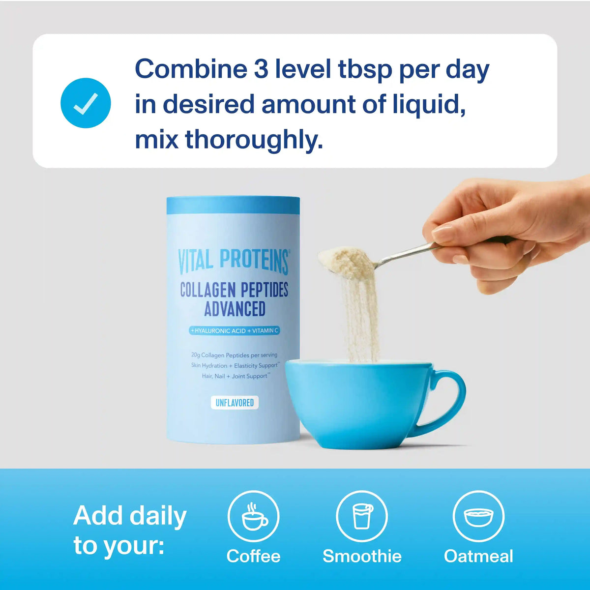 Collagen Peptides Advanced Hyaluronic Acid & Vitamin C 20oz + Free Gift